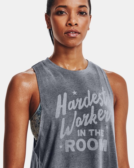 Women's Project Rock Show Me Work Tank in Gray image number 4